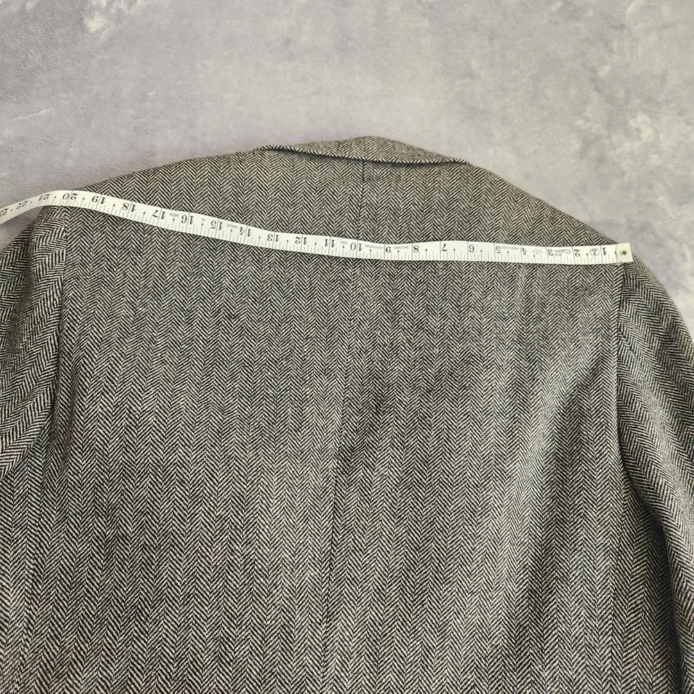 Tweed Herringbone 100% Wool Blazer Jacket 43L 43 Nordstrom Mens Black Sport Coat